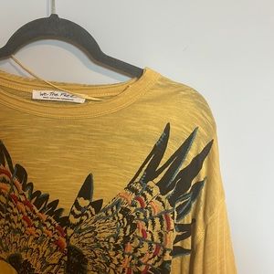 Free people soak up the sun t-shirt yellow small